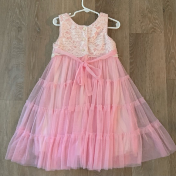 Jona Michelle Girl's Size 5 Gorgeous Special Occasion Dress With Lacey Front - Picture 7 of 9